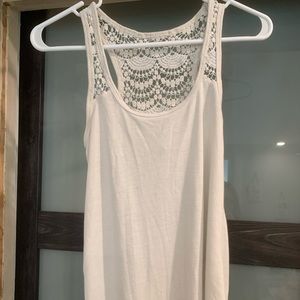 White razor back tank top